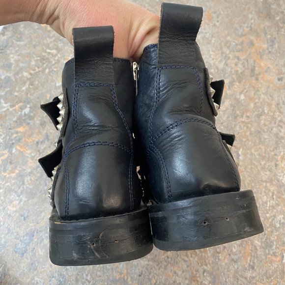 Zadig & Voltaire Laureen Spike Ankle Boots Shoes Black Leather - Picture 6 of 10